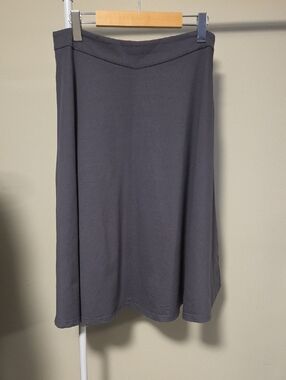 Classic Gray A-Line Skirt with V-Waist Detail
